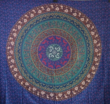 XXL INDYJSKA NARZUTA ZASŁONA OBRUS MANDALA 210x230