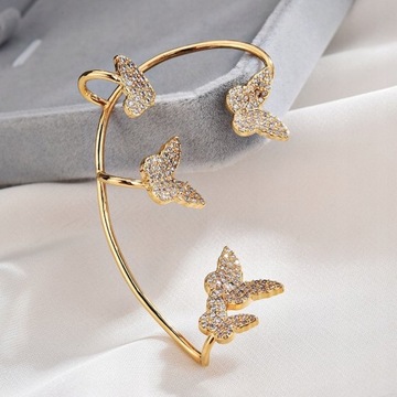 БЛЕСТЯЩИЕ СЕРЬГИ С БАБОЧКАМИ И СЕРДЕЧКАМИ