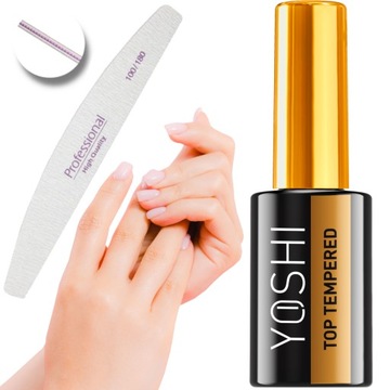 YOSHI TOP TEMPERED hybrydowy no wipe szkło hartowane 10ml + pilnik GRATIS
