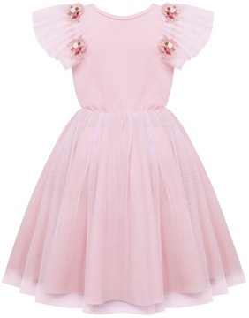 Elegancka Wizytowa Sukienka z Tiulem Uroczystości r 152 6547