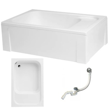 Brodzik Roni 120x80x26 z siedziskiem+Syfon+Obudowa