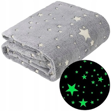 MIĘKKI KOC PLED NARZUTA NA ŁÓŻKO ŚWIECĄCY 150x200 PRZYJEMNY W DOTYKU MODNY