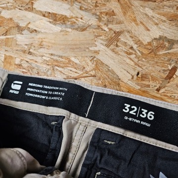 Spodnie Bojówki Cargo Chinos G-STAR RAW Casual Męskie Beżowe 32x36