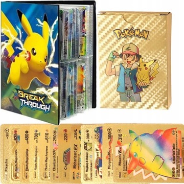 ALBUM KLASER NA 240 KARTY POKEMON + 55 ZŁOTA KART