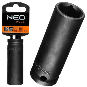 НАСАДКА NEO IMPACT ДЛИНОЙ 1/2 ДЮЙМА, ТОЛЩИНОЙ 19 ММ L78 ММ CR-MO 12-319