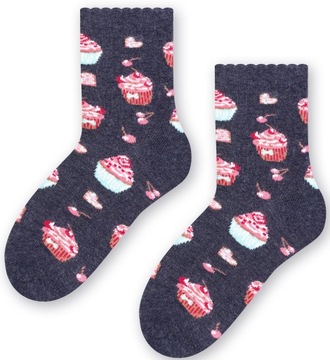 Skarpety Steven dziecięce jeans MUFFINKI 29-31