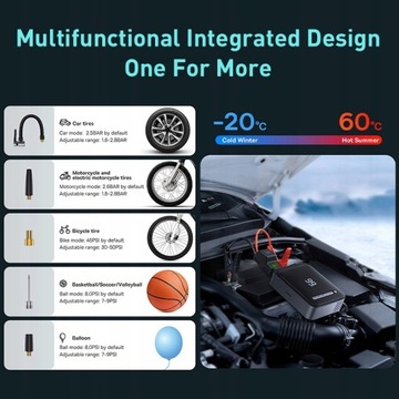 Автомобильный стартер Baseus 2 в 1 Power Bank Air