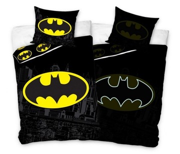 POŚCIEL BAWEŁNIANA 140x200 BATMAN ŚWIECI ŚWIECĄCA DWUSTRONNA ORYGINAŁ