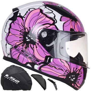 DAMSKI KASK MOTOCYKLOWY LS2 FF353 RAPID II POPPIES PINK ECE 22.06