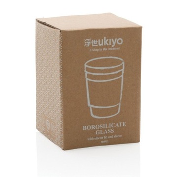 Szklany kubek podróżny Ukiyo 360 ml czarny