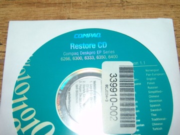 Компакт-диск с документацией и восстановлением COMPAQ DESKPRO EP Series 6266 6300 6333 6350 6400
