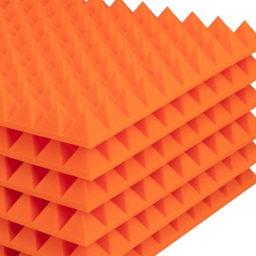 Pomarańczowa PIRAMIDKA panel na ścianę 50x50x5cm - dodaj kolor do salonu