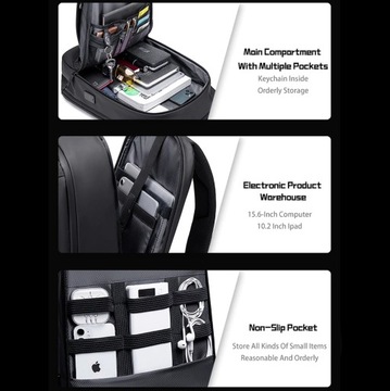 Рюкзак Arctic Hunter B00443 для ноутбука 15,6 дюйма с USB, два отделения, водонепроницаемый