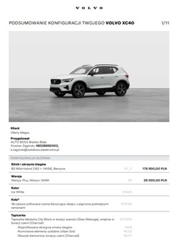 Volvo XC40 2026 VOLVO XC40 B3 PLUS DARK, zdjęcie 10