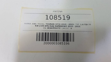 ANTÉNA STŘEŠNÍ GPS VW TOURAN 1T3 I FACELIFT II 3C0035507N