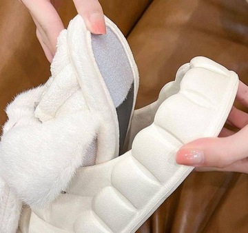 ЖЕНСКИЕ ТАПОЧКИ ИЗ КРОЛИКА ДОМАШНИЕ ТАПОЧКИ НА МЕХЕ
