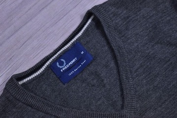 FRED PERRY Merino Wool Sweter Męski Szary / M