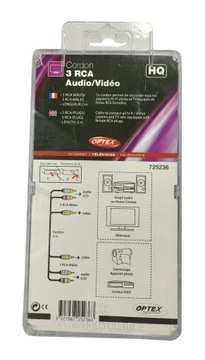 Кабель 3 x RCA компонентный аудио-видео GOLD 2 м