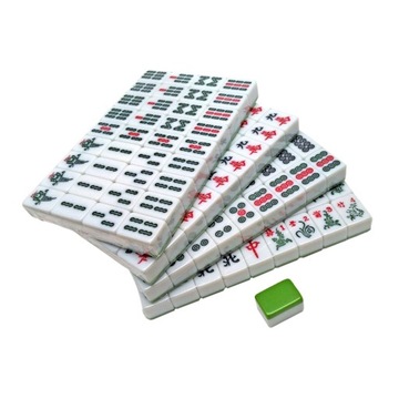 Przenośny chiński Mahjong 144 arkusze w kolorze białym