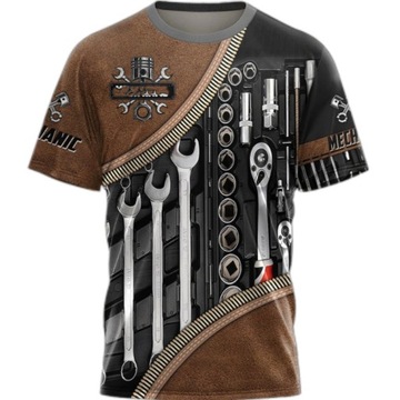 KOSZULKA MĘSKA 3D T-SHIRT MECHANIK NARZĘDZIA XL