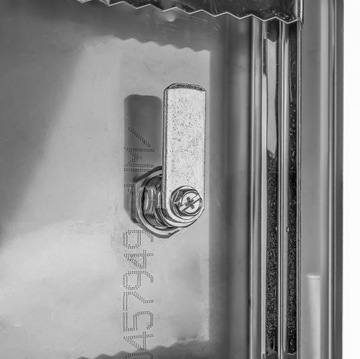 Газовая дверь из полированной нержавеющей стали 30х30 см.