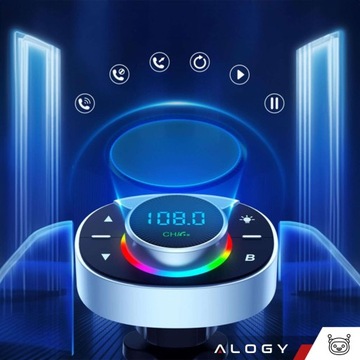 Bluetooth Audio FM MP3 BT передатчик USB QC 3.0 + C PD RGB Быстрое зарядное устройство