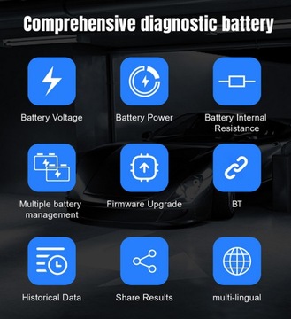 ТЕСТЕР АККУМУЛЯТОРА 6 В 12 В Bluetooth 5.0, польский