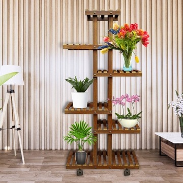 ДЕРЕВЯННАЯ ПОДСТАВКА ДЛЯ ЦВЕТОВ ПОДСТАВКА ДЛЯ ЦВЕТОВ ПОЛКА 113 см МНОГОУРОВНЕВАЯ