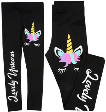 GETRY LEGGINSY JEDNOROŻEC BAWEŁNA czarne 146 H002G