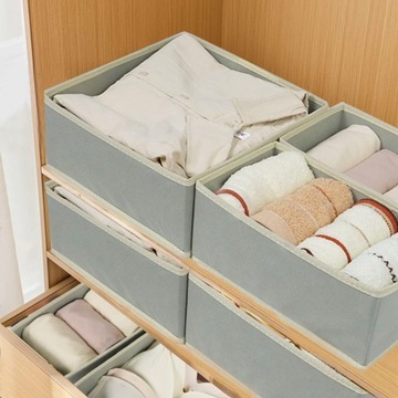ОРГАНАЙЗЕР ДЛЯ БЕЛЬЯ НОСКИ ДЛЯ ГАРДЕРОБА НАБОР КОНТЕЙНЕРОВ 6 шт.