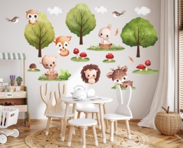 НАСТЕННЫЕ НАКЛЕЙКИ ЛЕСНЫЕ ЖИВОТНЫЕ 100х200см ЛЕС 7