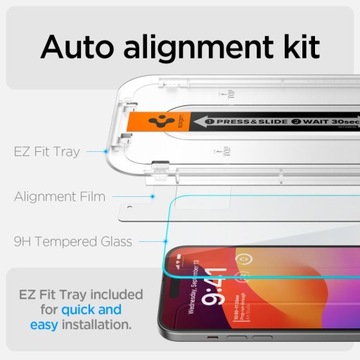 ЗАКАЛЕННОЕ СТЕКЛО ДЛЯ IPHONE 15 CLEARSPIGEN GLAS.TR 