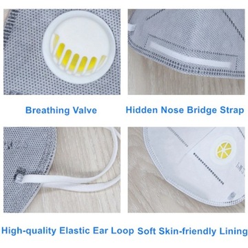 ЗАЩИТНАЯ МАСКА FFP2 KN95 МАСКА-КЛАПАН -10 ШТ.