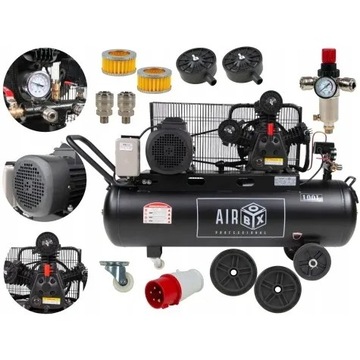 Kompresor olejowy 3 tłokowy sprężarka 100L 560l/min 400V 12,5 BAR PRO100F