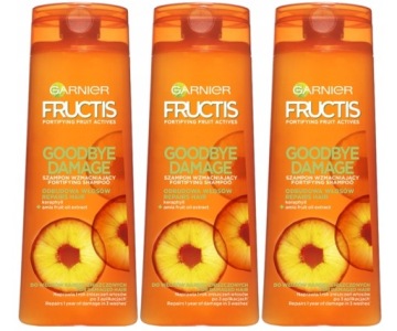 Garnier Goodbye Damage Шампунь для поврежденных волос, набор 3x 400 мл