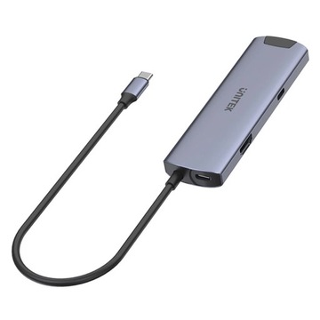 Unitek Active Hub USB-C 5 Гбит/с, HDMI RJ-45 PD 100 Вт