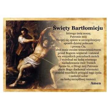 Pocztówka 8. Mój Patron - św. Bartłomiej