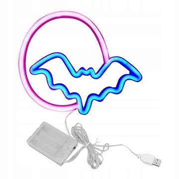 Neony Księżyc i Nietoperz LED Neony Światła USB