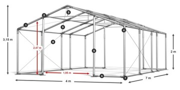 Сельскохозяйственная палатка 4x7 м DAS 620 WP