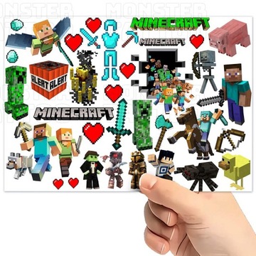 МОЮЩИЕСЯ ВРЕМЕННЫЕ ТАТУ ДЛЯ ДЕТЕЙ ДЕТСКИЕ ОРИГИНАЛЬНЫЕ УЗОРЫ MINECRAFT