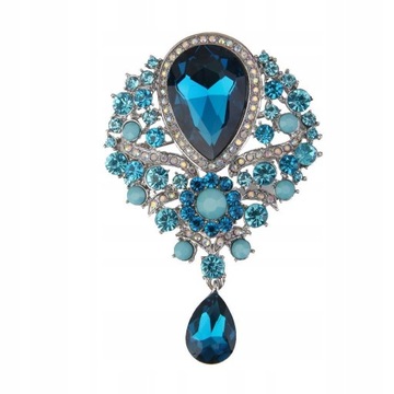 Niebieski kryształ Rhinestone łezka klejnot
