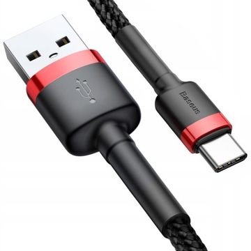 BASEUS MOCNY KABEL USB USB-C TYP-C PRZEWÓD OPLOT QUICK CHARGE 3.0 3A 1M
