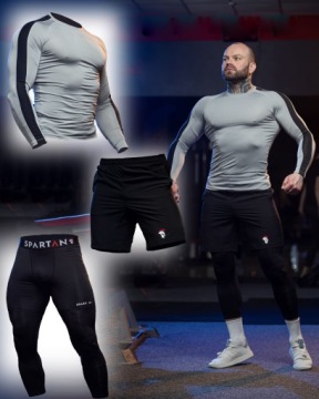 Рубашка брюки брюки Термоактивное спортивное обучение мужчин 3IN1