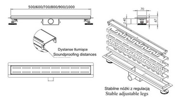 Линейный водосток Chrom Line 100 см Rea SL