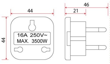 Англо-польский переходник ADAPTER UK-PL под польскую розетку