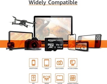 Amazon Basics LSMICRO64GU3D SD-карта емкостью 64 ГБ (2 шт.) с адаптером