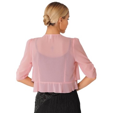 Womens Elegant Ruffle Bolero Shrug Jacket Half Sle