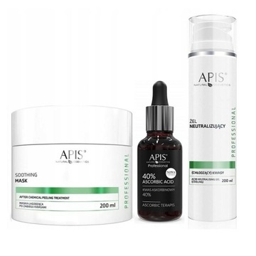 Kwas askorbinowy 40% zabieg eksfoliacji APIS neutralizator maska łagodząca