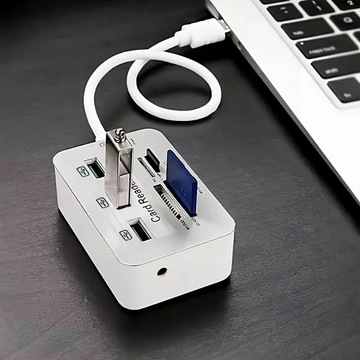 ROZDZIELACZ 7W1 USB HUB CZYTNIK KART ADAPTER SD MICRO SZYBKI ROZGAŁĘŹNIK
