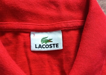 LACOSTE SUPER KOSZULKA POLO CZERWONA LOGO S